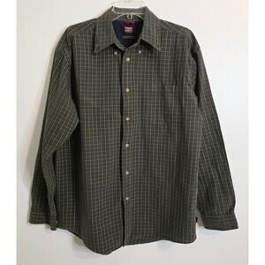 Wrangler Men's Long Sleeve Button Down Shirt Sz. S (runs big) Green White Blue